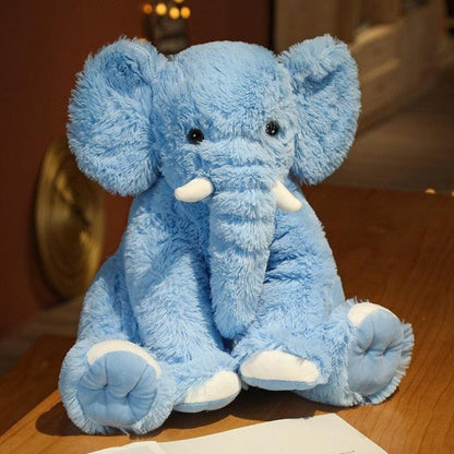 Cute & Fuzzy Big Elephant Plushie blue Stuffed Animals Plushie Depot