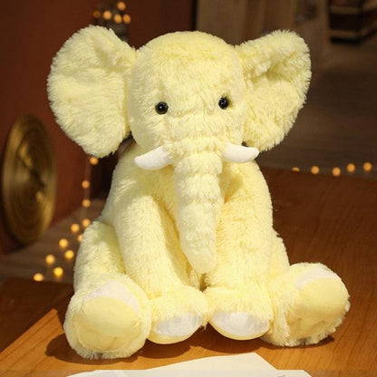 Cute & Fuzzy Big Elephant Plushie yellow Stuffed Animals - Plushie Depot