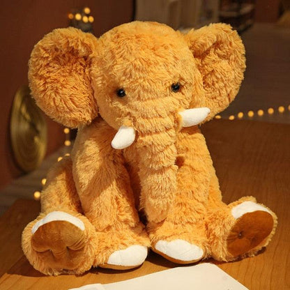 Cute & Fuzzy Big Elephant Plushie Coffee Stuffed Animals Plushie Depot