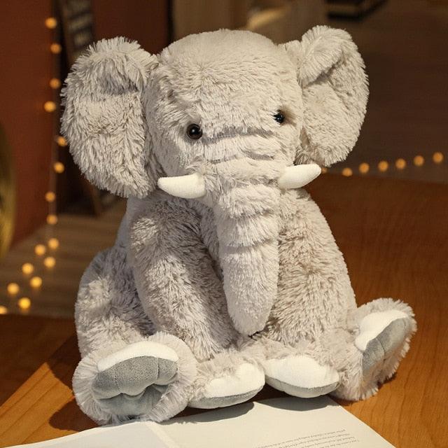 Cute & Fuzzy Big Elephant Plushie grey Stuffed Animals - Plushie Depot