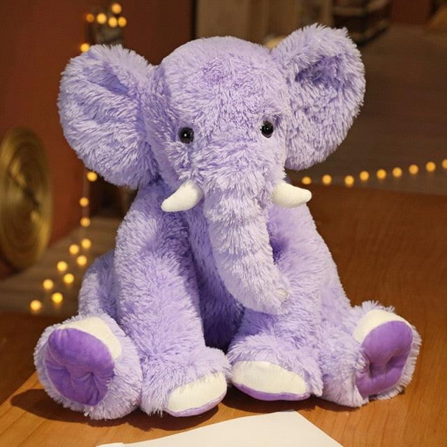 Cute & Fuzzy Big Elephant Plushie purple Stuffed Animals - Plushie Depot