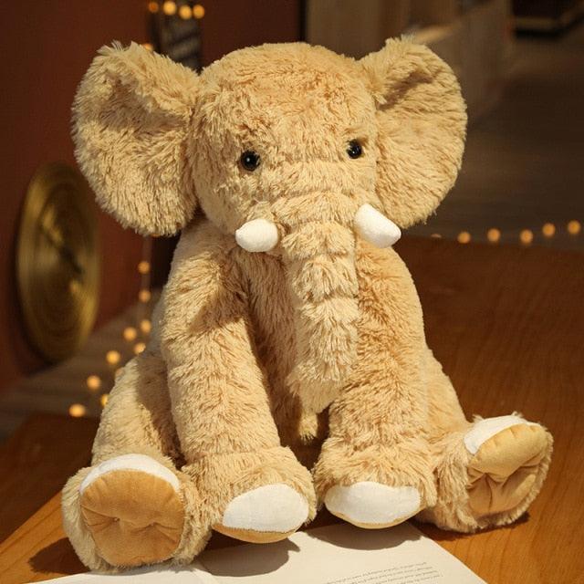Cute & Fuzzy Big Elephant Plushie brown Stuffed Animals - Plushie Depot