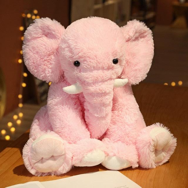 Cute & Fuzzy Big Elephant Plushie pink Stuffed Animals - Plushie Depot