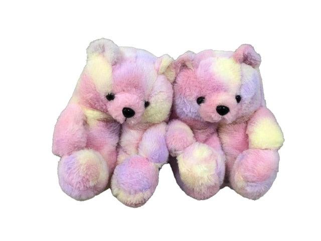 Teddy Bear Plush Slippers Colorful 1 Slippers Plushie Depot