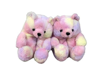 Teddy Bear Plush Slippers Colorful 1 Plushie Depot