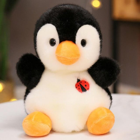 Kawaii Ladybug-Heart Penguin Sitting Animal Plushies Default Title Stuffed Toys Plushie Depot