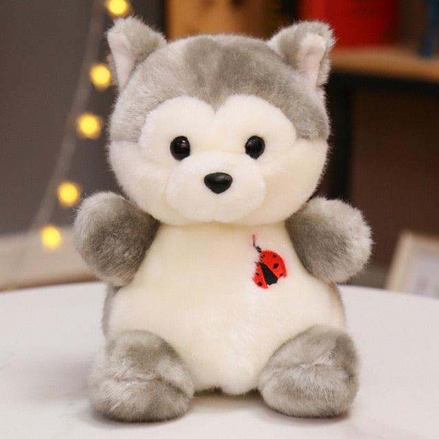 Kawaii Ladybug-Heart Husky Sitting Animal Plushies Default Title Stuffed Toys Plushie Depot
