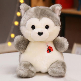 Kawaii Ladybug-Heart Husky Sitting Animal Plushies Default Title Stuffed Toys - Plushie Depot