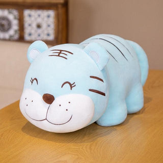 Crouching Tiger Stuffed Animal Blue Plushie Depot