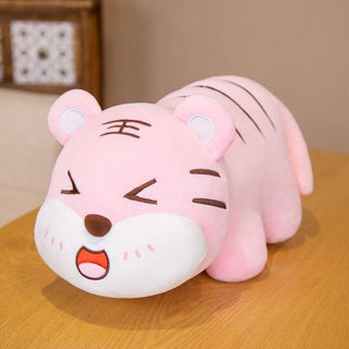 Crouching Tiger Stuffed Animal Pink Plushie Depot