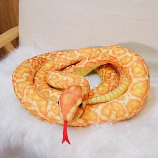 Super Long Python Stuffed Animal white Plushie Depot