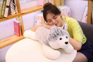 Siberian Husky Throw Pillow 35" Dog Doll Stuffed Animals - Plushie Depot