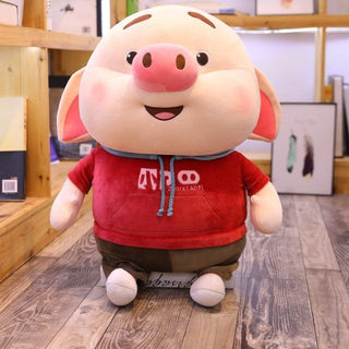 Cute Cartoon Pig Plush Pillows Red Plushie Depot