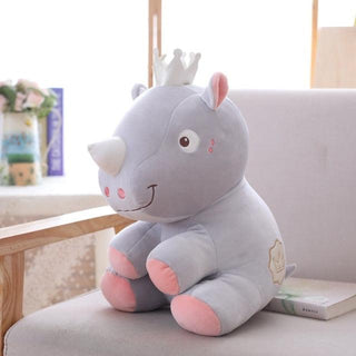 Adorable Rhino Plushies with Crowns - Plushie Depot