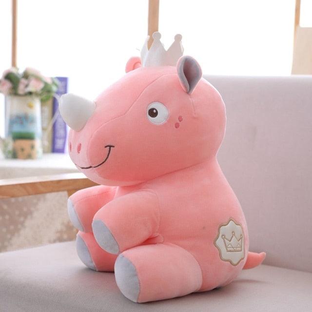 Adorable Rhino Plushies with Crowns Pink Stuffed Animals Plushie Depot