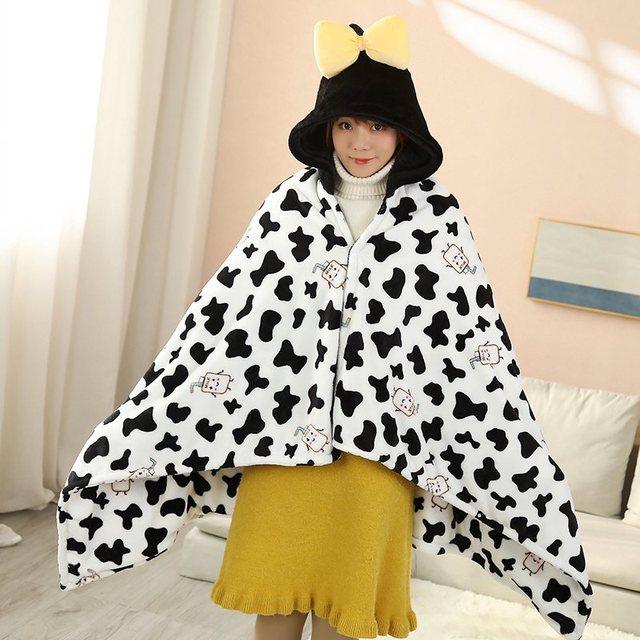 Cute Cow &Teddy Bear Plush Blankets cow-yellow Blankets Plushie Depot