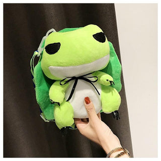 Cute Green Frog Travel Backpack Plushie Depot