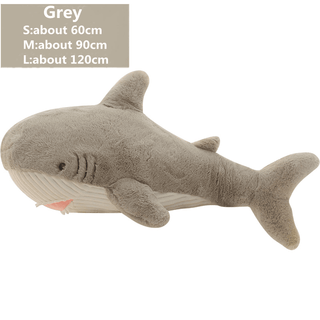 Super Soft Narwal and Shark Plush Toys grey shark Pillows - Plushie Depot