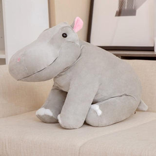 Kawaii Sitting Hippo Plush Toys gray Stuffed Toys - Plushie Depot
