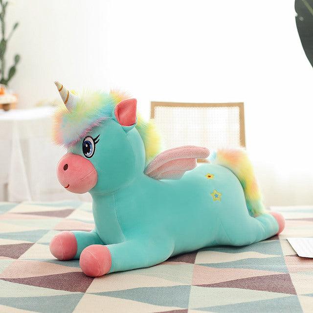 Lovely Colorful Unicorn Rest Pillow Blue Pillows - Plushie Depot