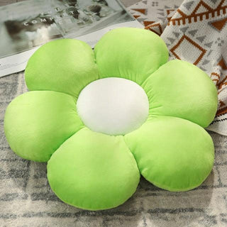 Kawaii Flower Cartoon Chair Throw Pillows green Plushie Depot