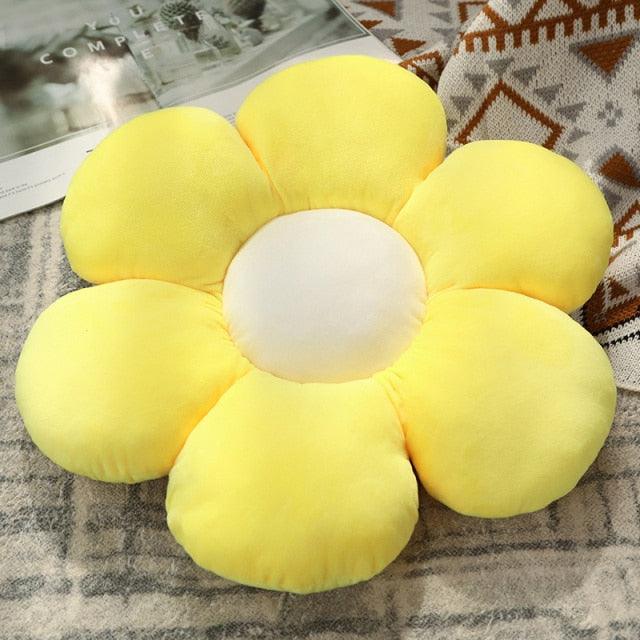 Kawaii Flower Cartoon Chair Throw Pillows yellow Pillows - Plushie Depot