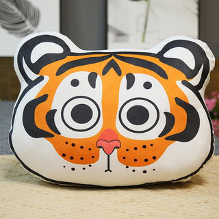Expressive Tiger Head Pillow white Plushie Depot