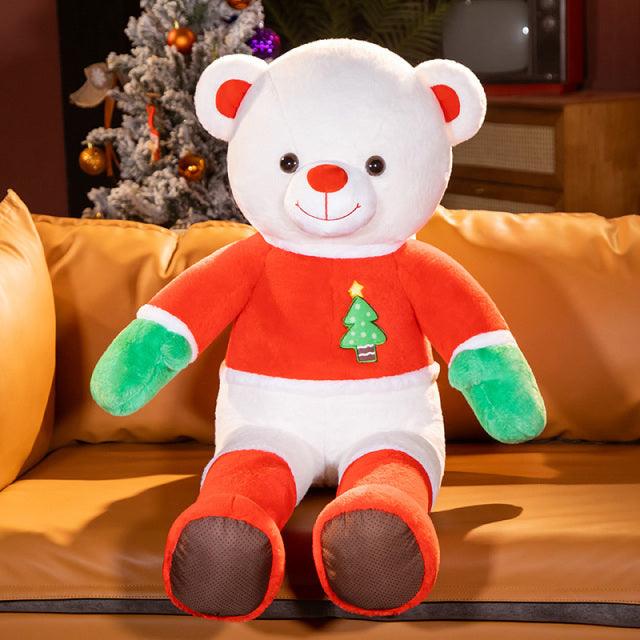 Christmas Bear Plush Toys white Stuffed Toys Plushie Depot