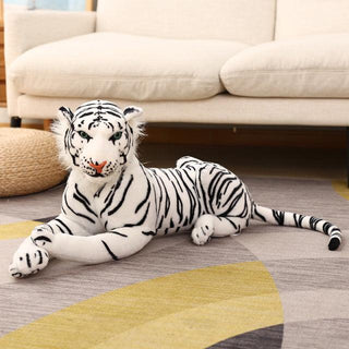 Domineering Lying Tiger Stuffed Animal white Plushie Depot