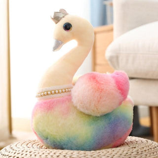 Kawaii Rainbow Princess Swan Plush Toys Yellow Plushie Depot