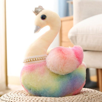 Kawaii Rainbow Princess Swan Plush Toys Yellow Stuffed Animals - Plushie Depot