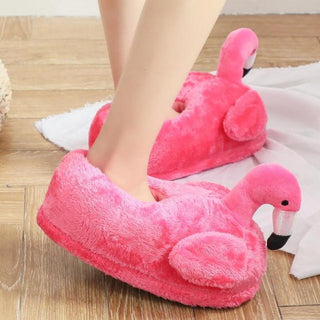 Plush Flamingo Slippers - Plushie Depot