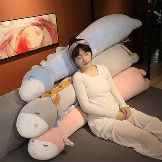 Long Sleeping Animals Plush Pillows Pillows - Plushie Depot