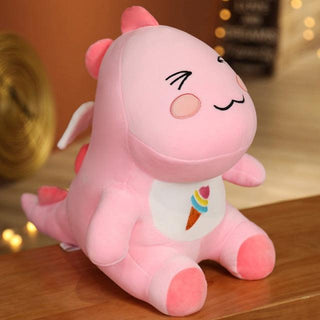 Super Kawaii Ice Cream Dino Plushies Pink Stuffed Animals - Plushie Depot