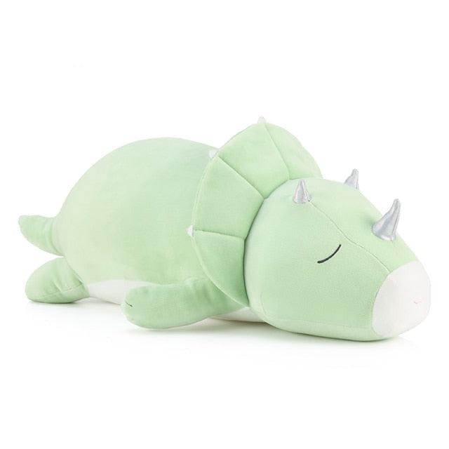 Soft Triceratops Throw Pillows green Pillows Plushie Depot
