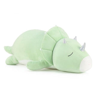 Soft Triceratops Throw Pillows green Pillows - Plushie Depot
