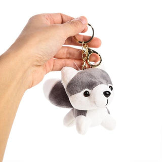 Cute Mini Husky Plushie Gray Keychains - Plushie Depot
