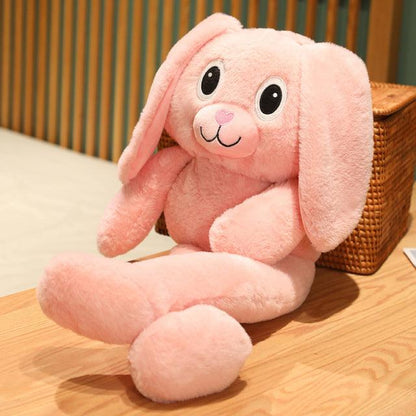 Cute Happy Bunny Plushies white Stuffed Toys Plushie Depot