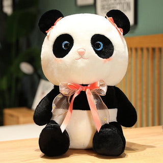 Kawaii Bow Panda Plush Toys black Plushie Depot