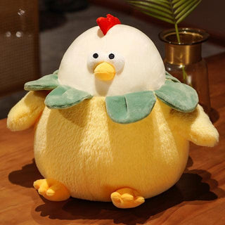 Cute Quirky Chicken Plushie white Pillows - Plushie Depot