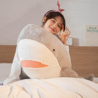 Unique Soft Cotton Shark Pillow Plushies Gray Plushie Depot