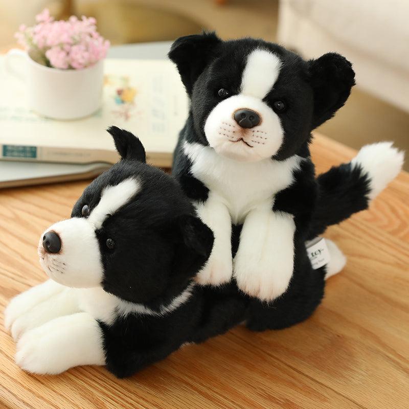 Simulation Border Collie Plush Toy - Realistic Standing Border Collie Puppy Dog