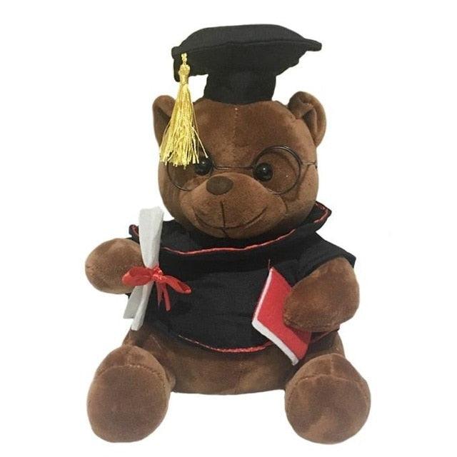 Graduation Aspiring Dr. Bear Plush Toy dark brown Teddy bears Plushie Depot