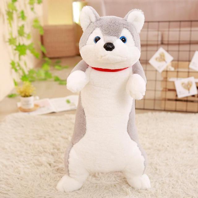 23" Cute Corgi Dog Plush Toys Gray Stuffed Animals Plushie Depot