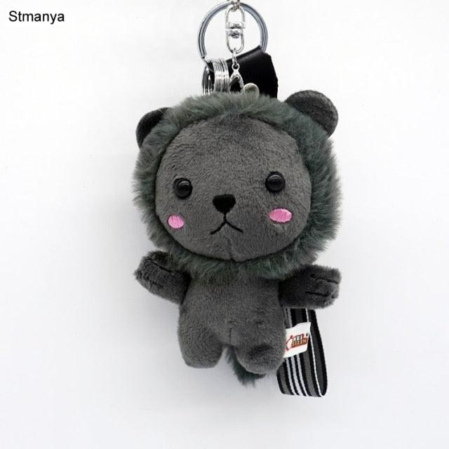 Cute Key Chain Lion Plushie Gray Plushie Depot