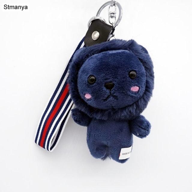 Cute Key Chain Lion Plushie Drak Blue Plushie Depot