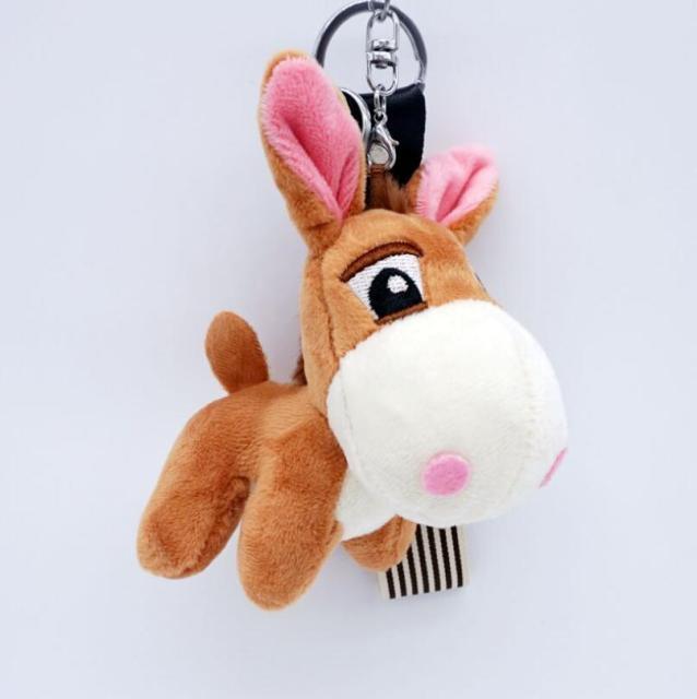 Cute Donkey Plush Keychain Khaki Keychains Plushie Depot