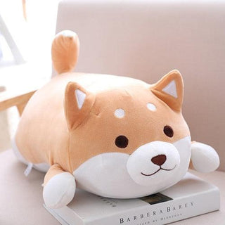 Cute Fat Shiba Inu Dog Plush Toy brown open eyes Plushie Depot