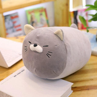 Super Soft Cat Pillow Stuffed Animal gray Plushie Depot
