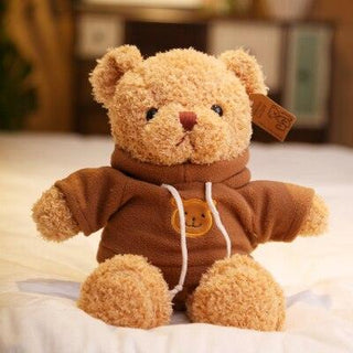 Cute Teddy Bear Plushie with a Teddy Bear Sweater Brown Plushie Depot
